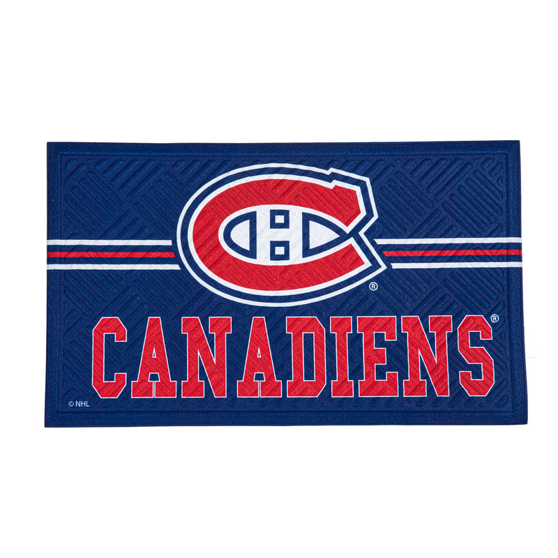 Evergreen Floormat,Embossed Mat, Cross Hatch, Montreal Canadiens,0.25x30x18 Inches