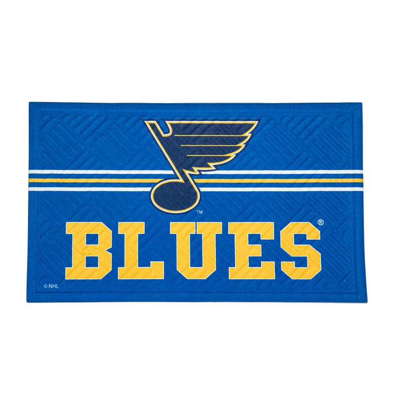 Evergreen Floormat,Embossed Mat, Cross Hatch, St Louis Blues,0.25x30x18 Inches