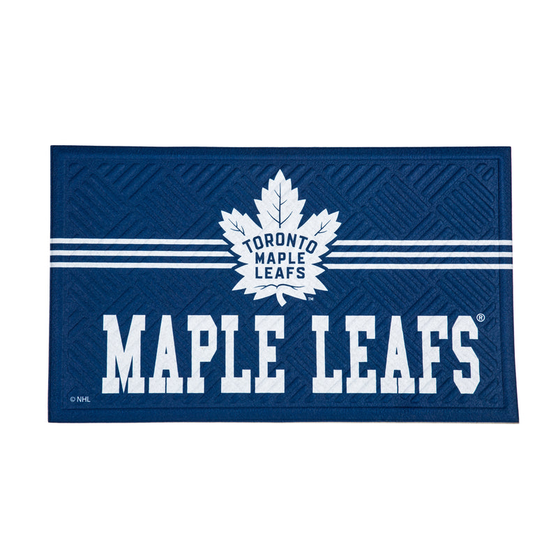Evergreen Floormat,Embossed Mat, Cross Hatch, Toronto Maple Leafs,0.25x30x18 Inches
