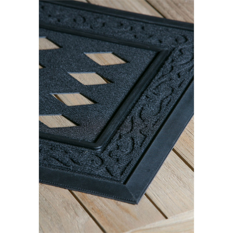 Evergreen Floormat,Black Scroll Sassafras Mat Tray,18x0.2x30 Inches