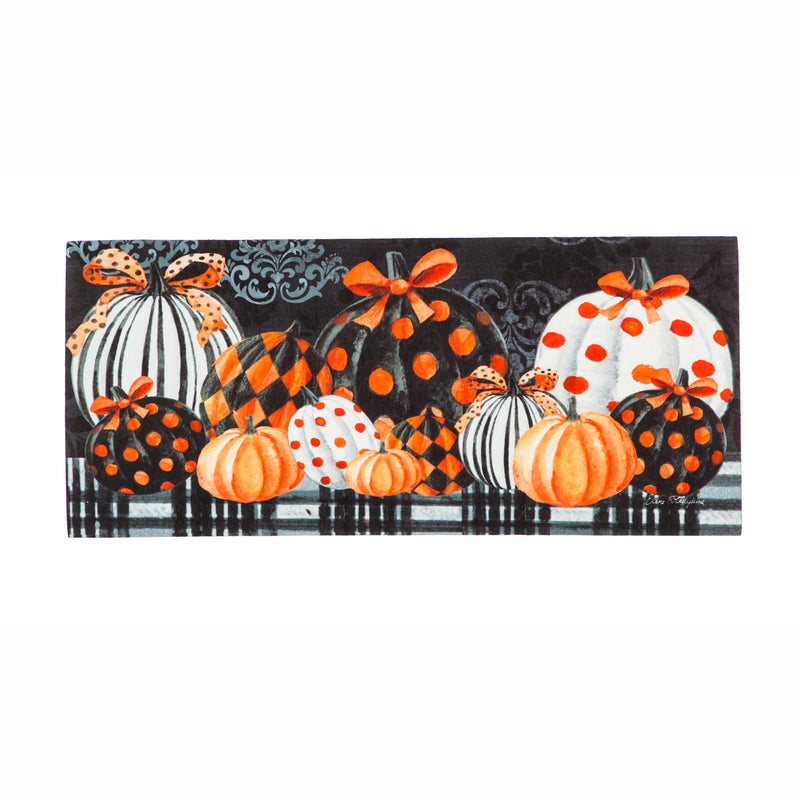 Evergreen Floormat,Elegant Patterned Pumpkins Sassafras Switch Mat,22x0.2x10 Inches