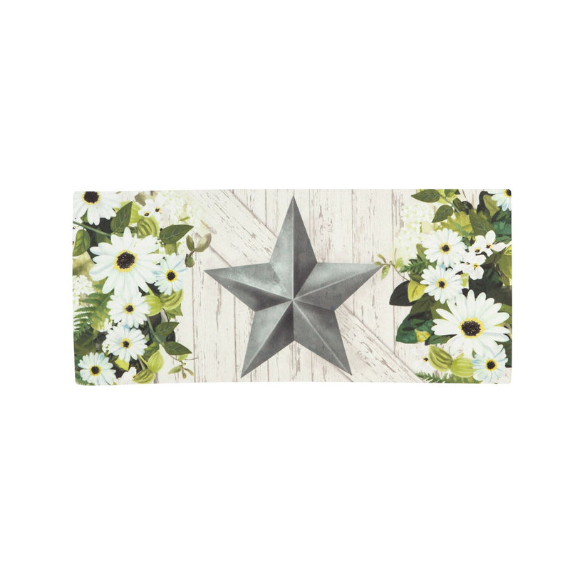 Evergreen Floormat,Galvanized Star Sassafras Switch Mat,22x10x0.2 Inches