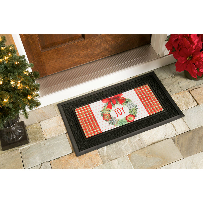 Evergreen Floormat,Holiday Succulents Sassafras Switch Mat,22x10x0.2 Inches