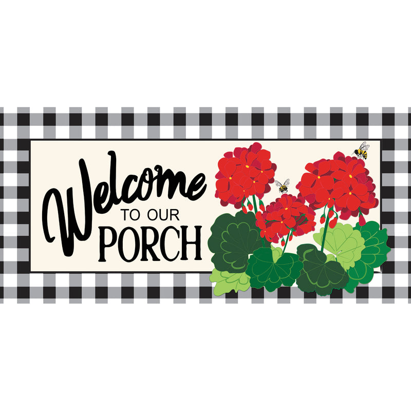 Welcome to Our Porch Geraniums Sassafras Switch Mat