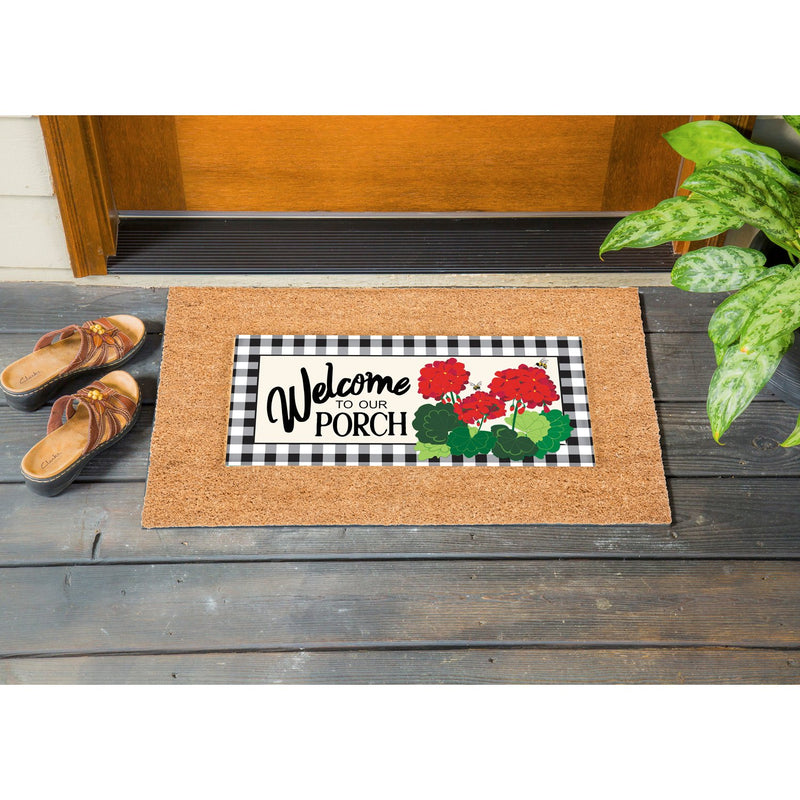 Welcome to Our Porch Geraniums Sassafras Switch Mat