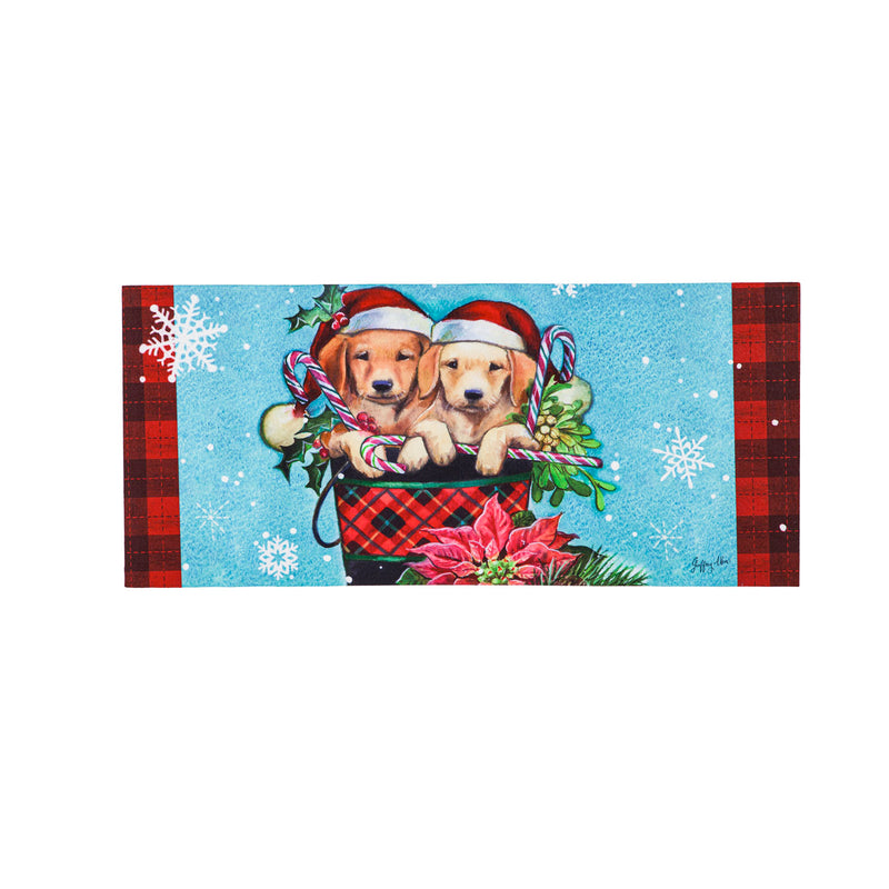 Evergreen Floormat,Christmas Puppy Bucket Sassafras Switch Mat,10x0.25x22 Inches