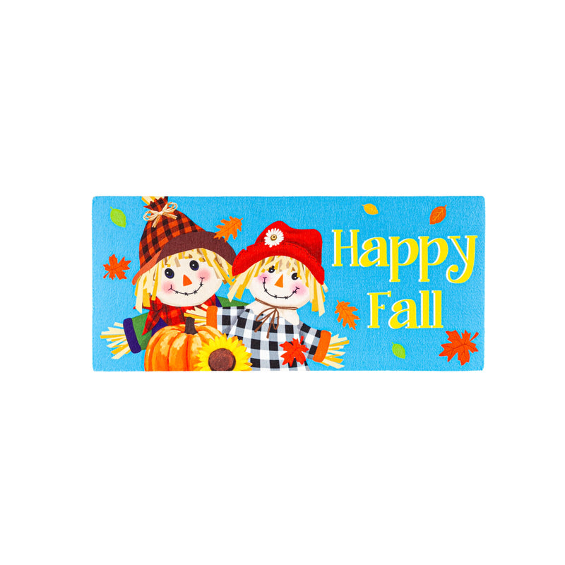 Happy Scarecrow Couple Sassafras Switch Mat, 22 x 1 x 10 Inches