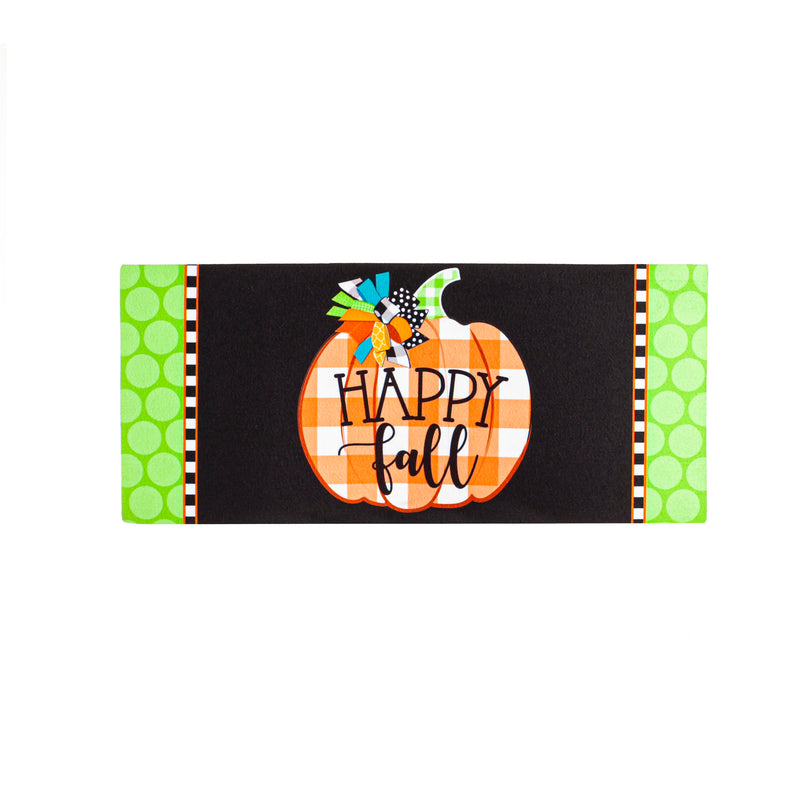 Evergreen Floormat,Happy Fall Pumpkin Sassafras Switch Mat,22x0.25x10 Inches