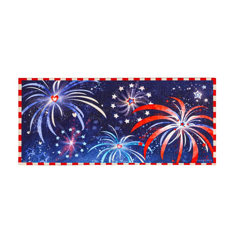 Evergreen Floormat,Independence Day Fireworks Sassafras Switch Mat,0.25x22x10 Inches