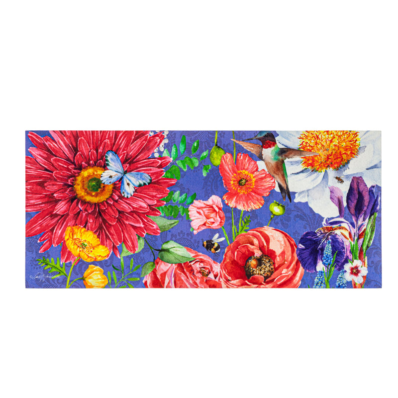Evergreen Floormat,English Garden Florals Sassafras Switch Mat,22x0.25x10 Inches