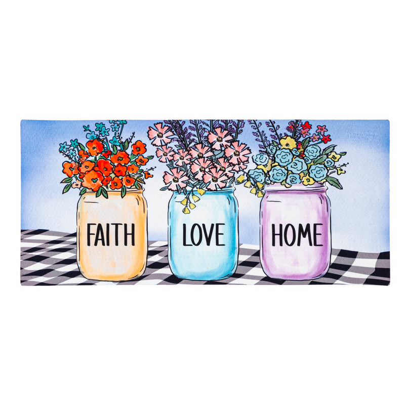 Evergreen Floormat,Faith Love Home Jars Sassafras Switch Mat,0.25x22x10 Inches