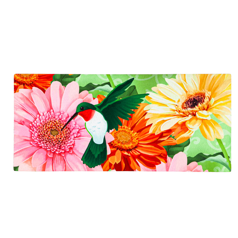 Evergreen Floormat,Hummingbird and Daisy Trio Sassafras Switch Mat,0.25x22x10 Inches