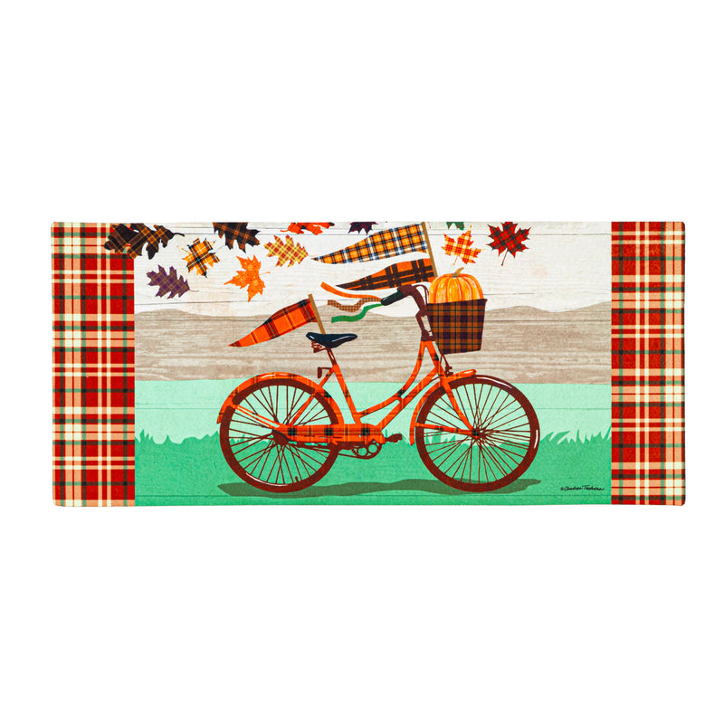 Evergreen Floormat,Fall Bicycle Sassafras Switch Mat,22x0.2x10 Inches