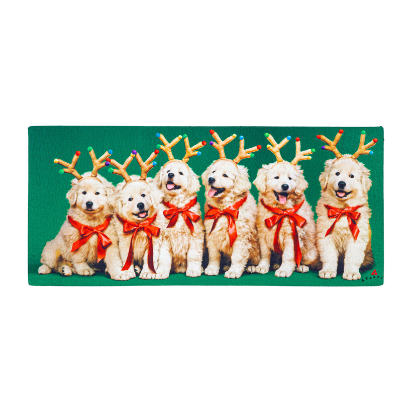 Evergreen Floormat,Reindeer Puppies Sassafras Switch Mat,0.2x22x10 Inches