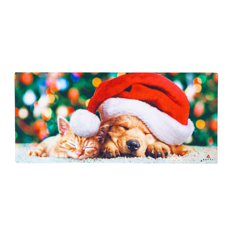Evergreen Floormat,Santa Puppy and Kitten Sassafras Switch Mat,0.2x22x10 Inches