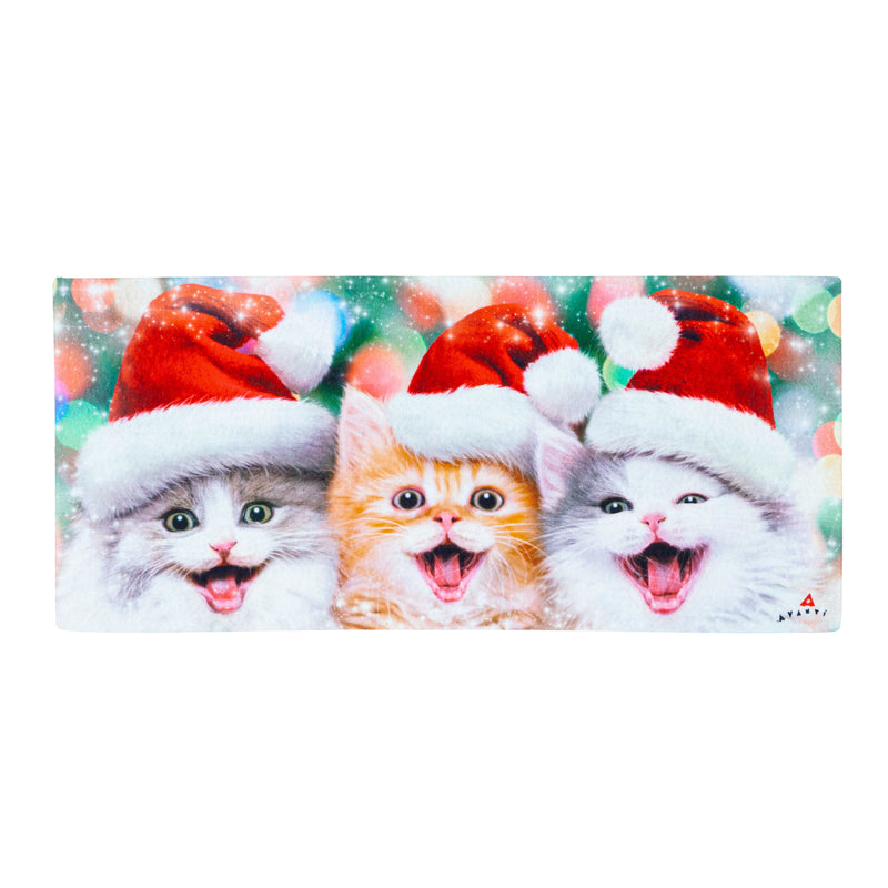 Evergreen Floormat,Santa Trio Kittens Sassafras Switch Mat,0.2x22x10 Inches