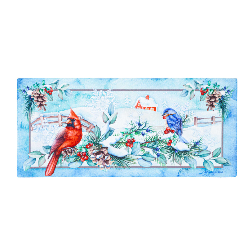 Evergreen Floormat,Snow Country Birds Sassafras Switch Mat,0.2x22x10 Inches