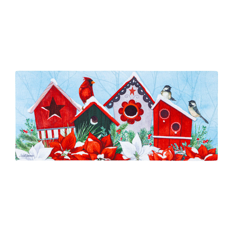 Evergreen Floormat,Snow Bird Houses Sassafras Switch Mat,0.2x22x10 Inches