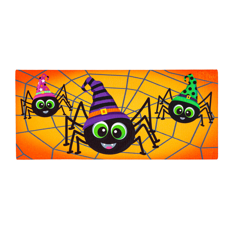 Evergreen Floormat,Happy Halloween Spiders Sassafras Switch Mat,22x0.2x10 Inches