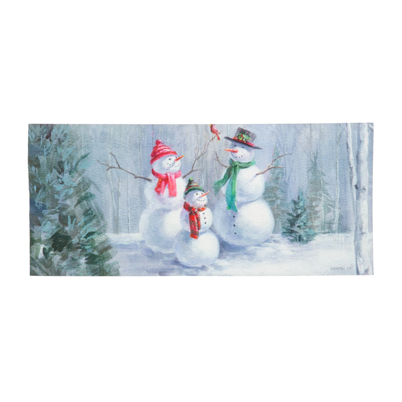 Evergreen Floormat,Snowman Family Sassafras Switch Mat,22x0.25x10 Inches