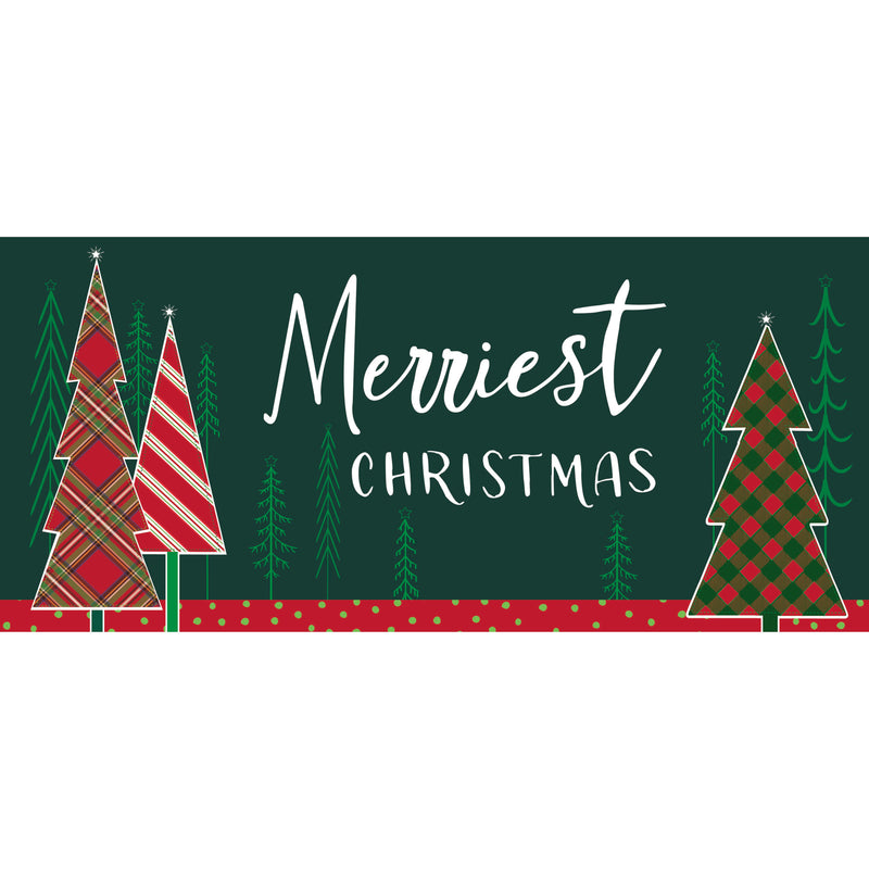 Evergreen Floormat,Merriest Christmas Tree Sassafras Mat,0.2x22x10 Inches