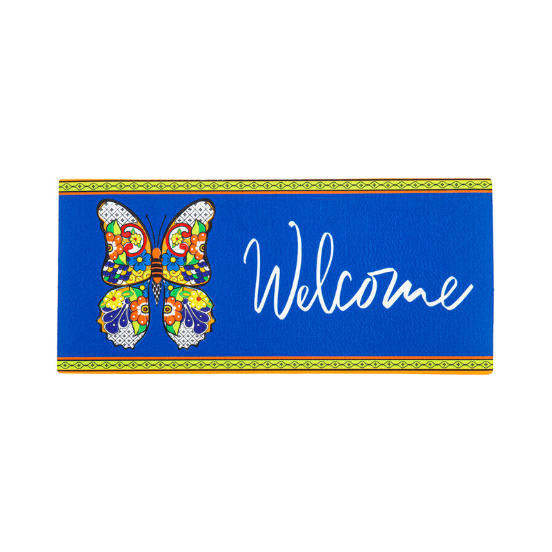 Evergreen Floormat,Talavera Butterfly Sassafras Switch Mat,0.2x22x10 Inches