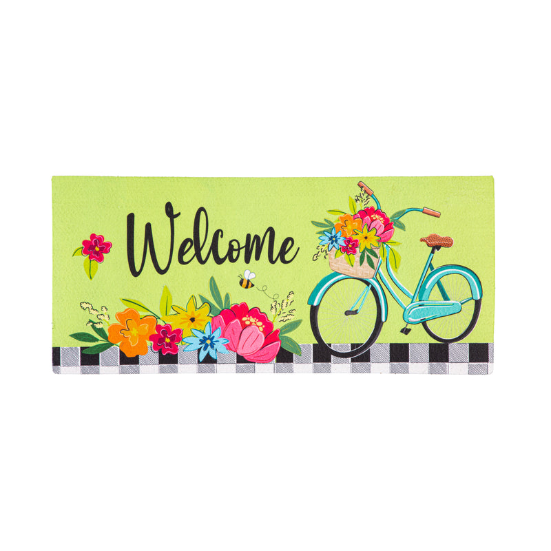 Evergreen Floormat,Welcome Home Bicycle Sassafras Switch Mat,0.25x22x10 Inches