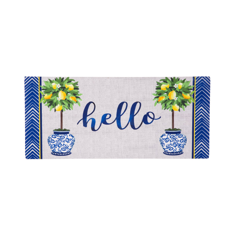 Evergreen Floormat,Hello Lemon Tree Sassafras Switch Mat,0.25x22x10 Inches