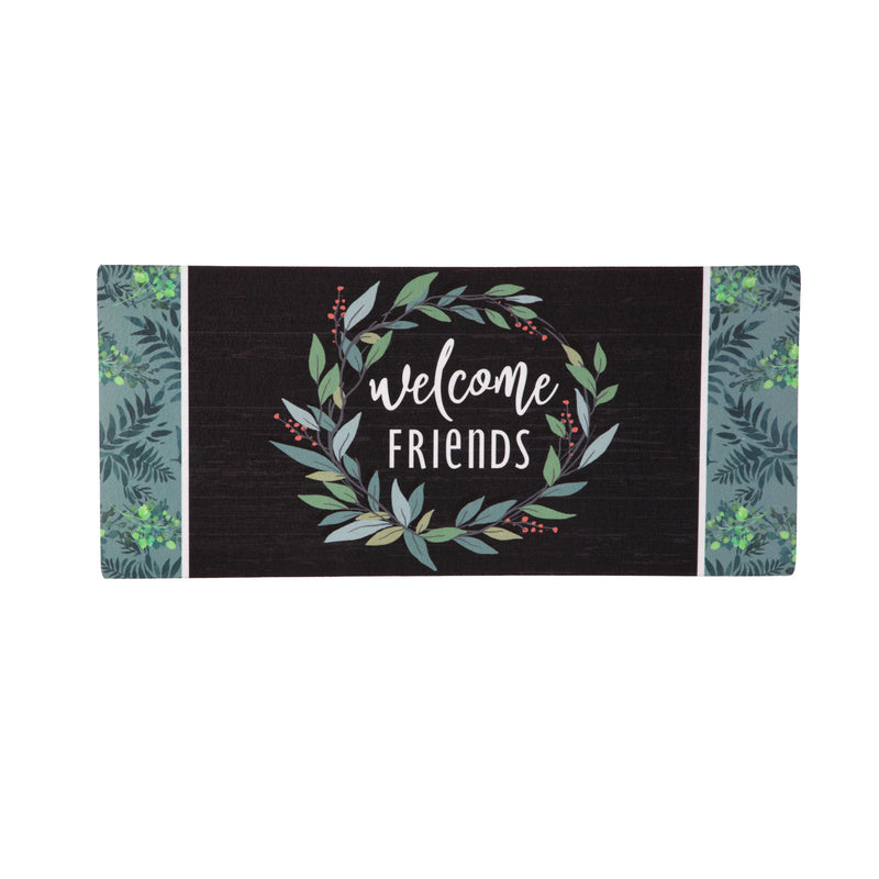 Evergreen Floormat,Welcome Friends Sassafras Switch Mat,0.25x22x10 Inches