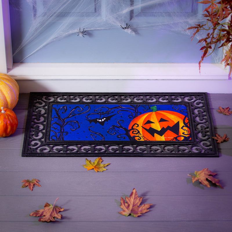 Evergreen Floormat,Halloween Jack O' Lantern Sassafras Switch Mat,22x0.25x10 Inches