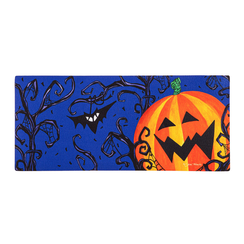 Evergreen Floormat,Halloween Jack O' Lantern Sassafras Switch Mat,22x0.25x10 Inches