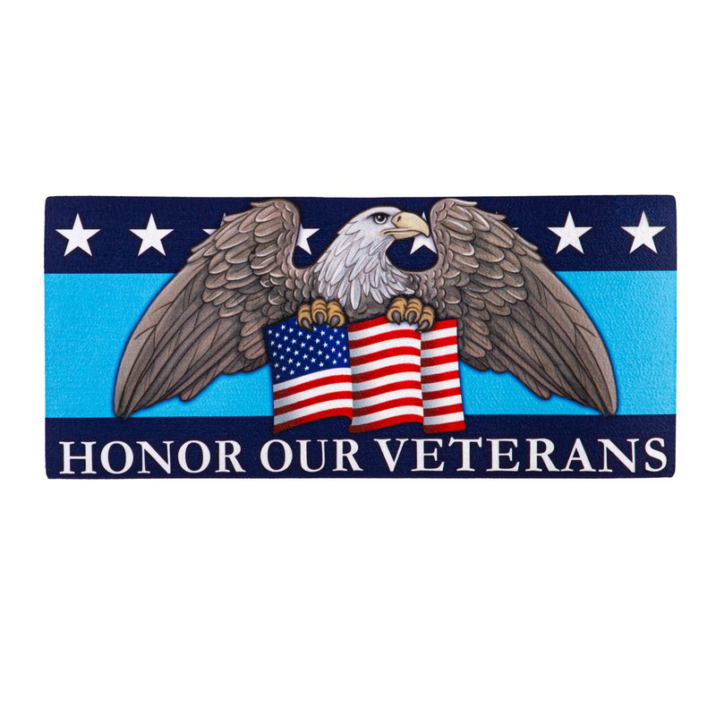 Evergreen Floormat,Honor Our Veterans Sassafras Switch Mat,0.25x22x10 Inches