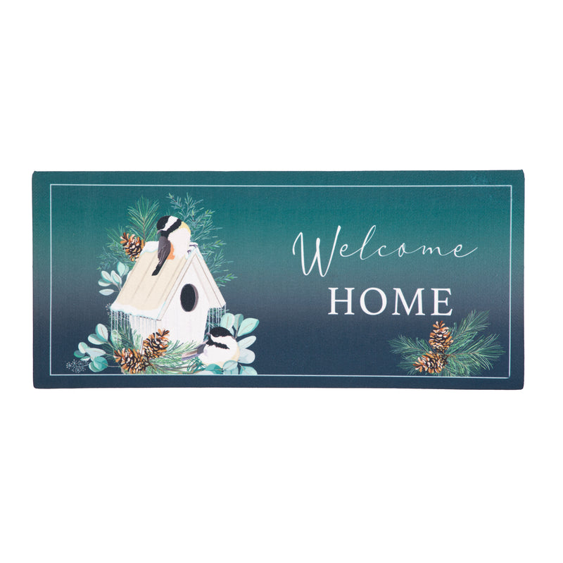 Welcome Home Winter Bird House Visit Sassafras Switch Mat