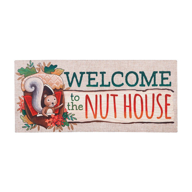Evergreen Floormat,Welcome to the Nut House Sassafras Switch Mat,0.2x22x10 Inches