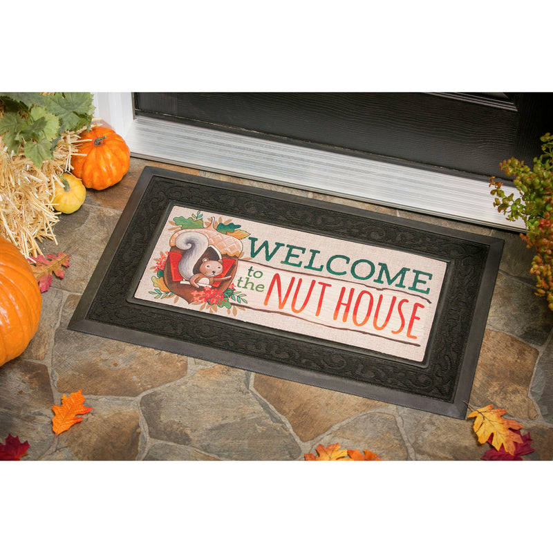 Evergreen Floormat,Welcome to the Nut House Sassafras Switch Mat,0.2x22x10 Inches
