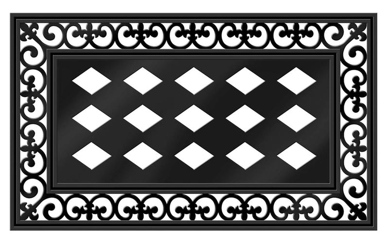 Evergreen Floormat,Fleur Scroll Sassafras Mat Tray,0.32x17.72x29.92 Inches