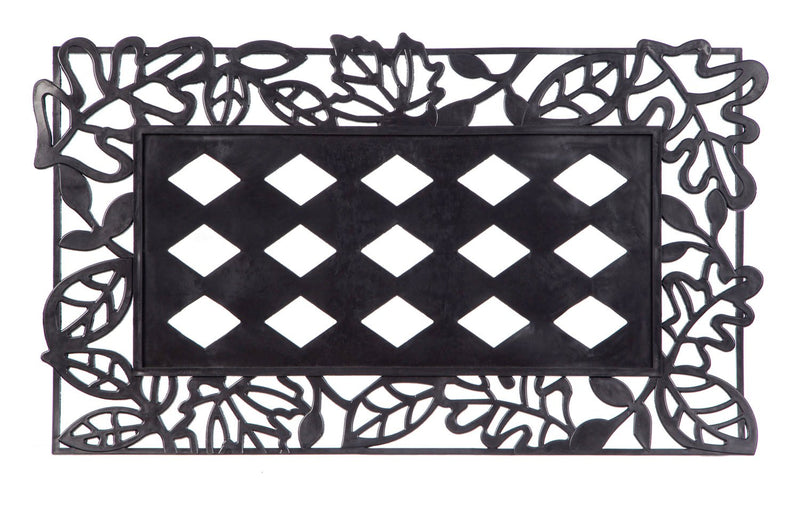 Sassafras Decorative Mat Tray Leaves Black 18x30