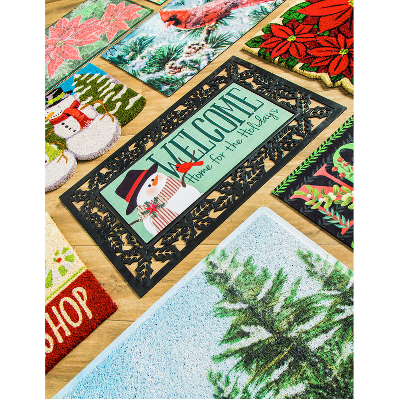 Evergreen Floormat,Holly Sassafras Mat Tray,30.9x0.28x18.5 Inches