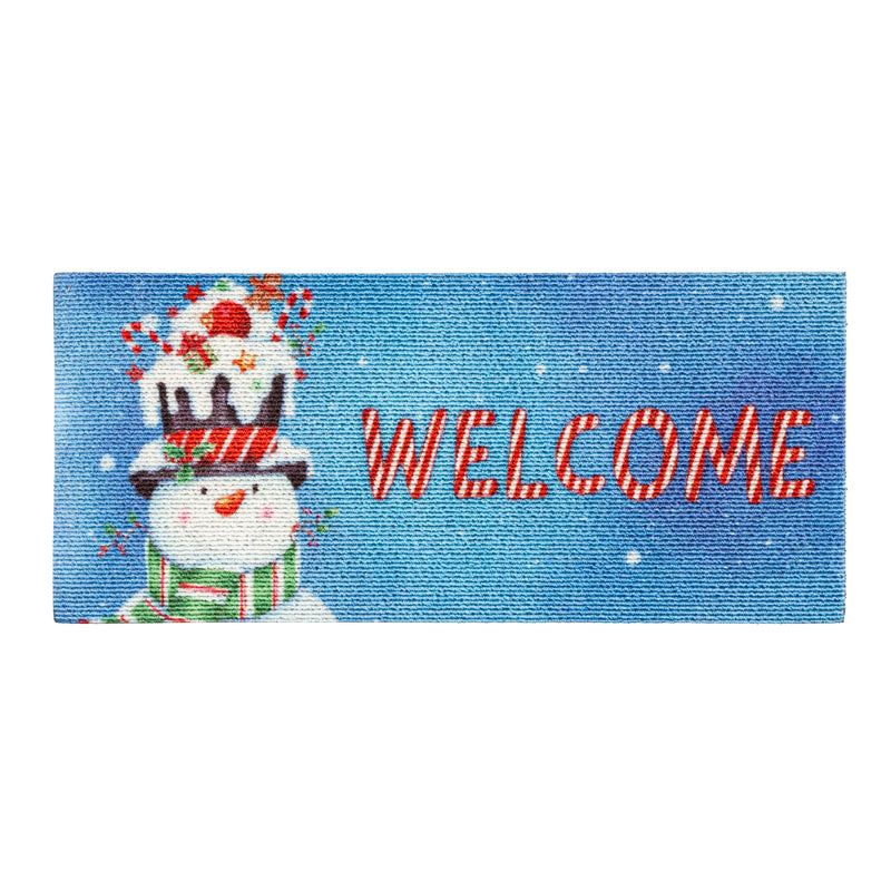 Evergreen Floormat,Christmas Snowman Textured Sassafras Switch Mat,22x0.25x10 Inches