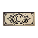 Cambridge Monogram Burlap Sassafras Switch Mat, Letter C