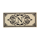 Cambridge Monogram Burlap Sassafras Switch Mat, Letter N