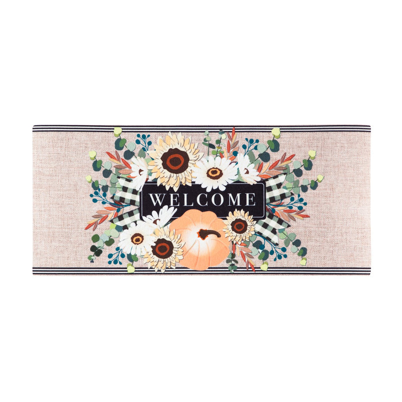 Autumn Floral Swag Burlap Sassafras Switch Mat