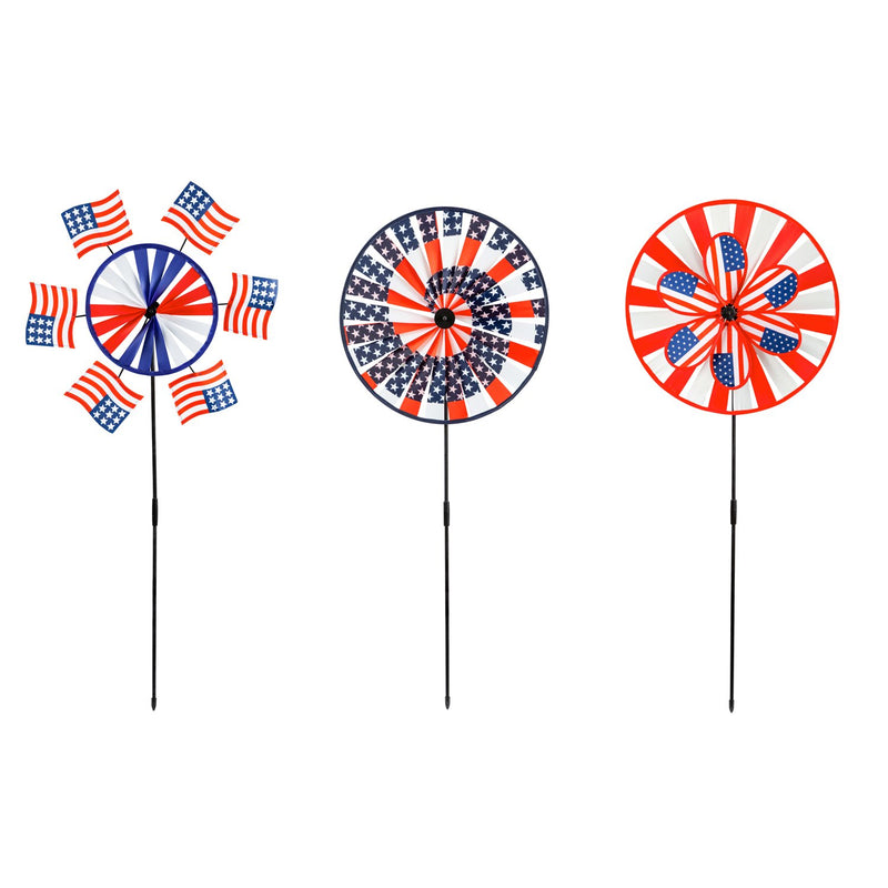 Americana Pinwheel Spinner, 3 Assorted,45339