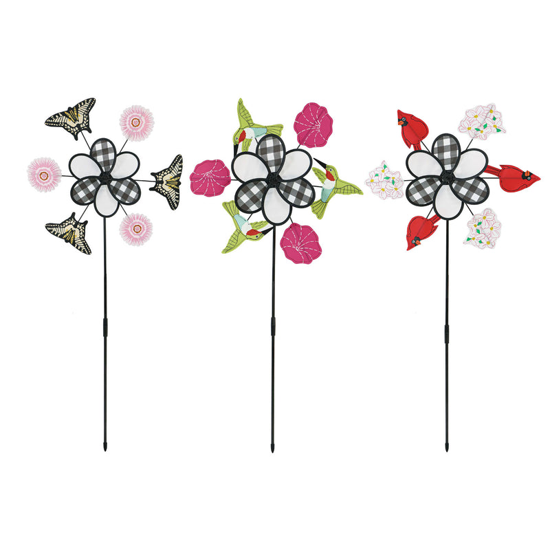 Multi Icon Pinwheel Spinner, 3 Assorted,19"x4"x40"inches