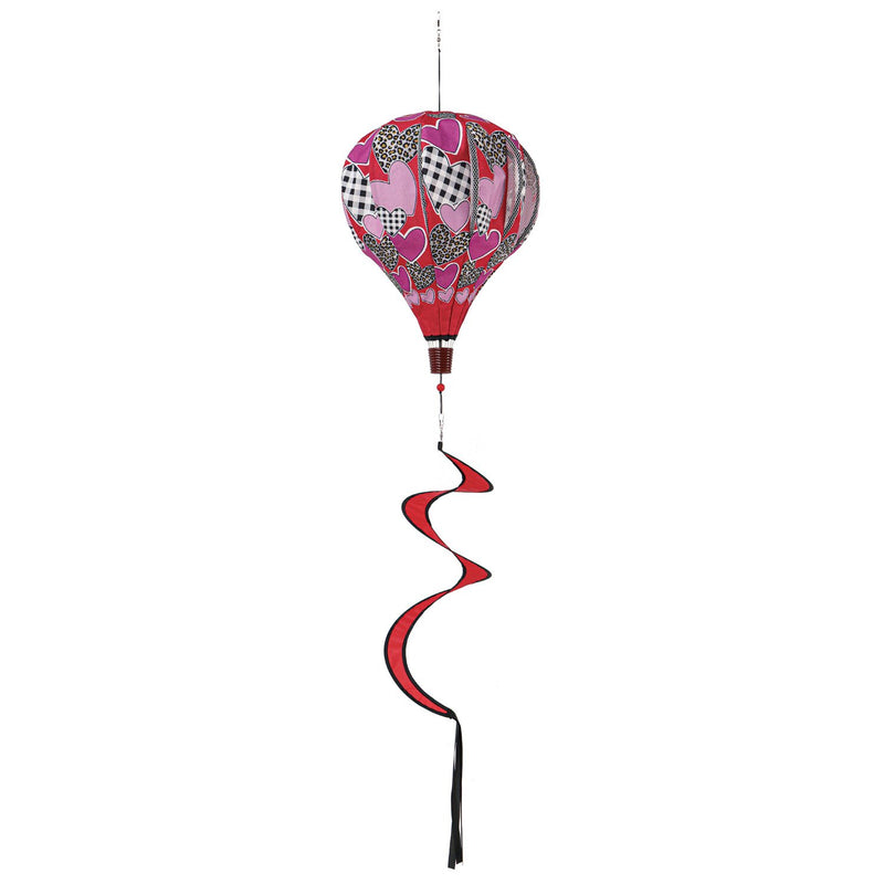 Patterned Hearts Burlap Balloon Spinner,45b393