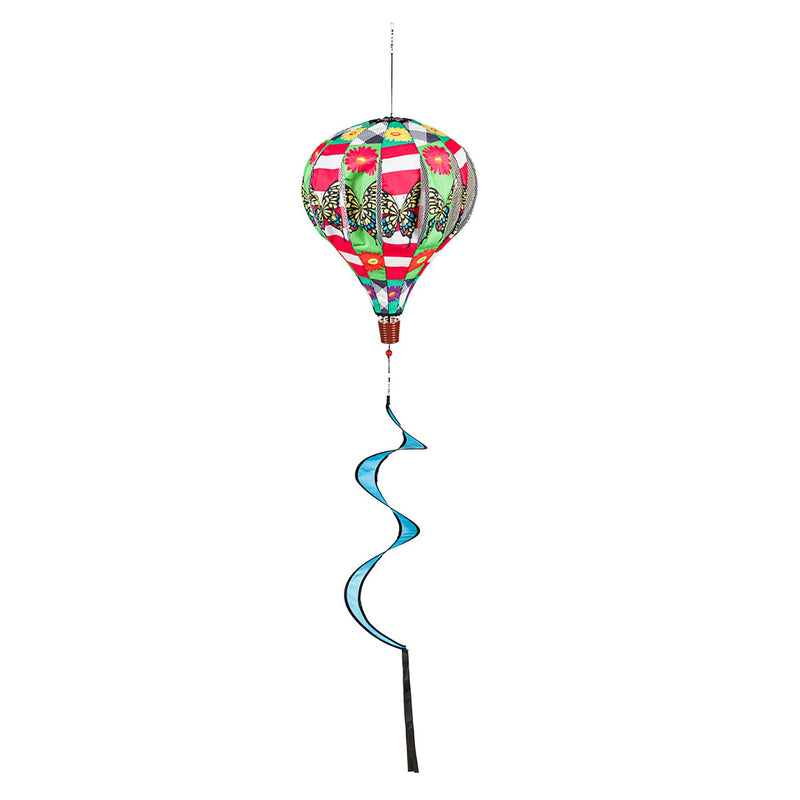 Butterfly Plaid Burlap Balloon Spinner,45bb405