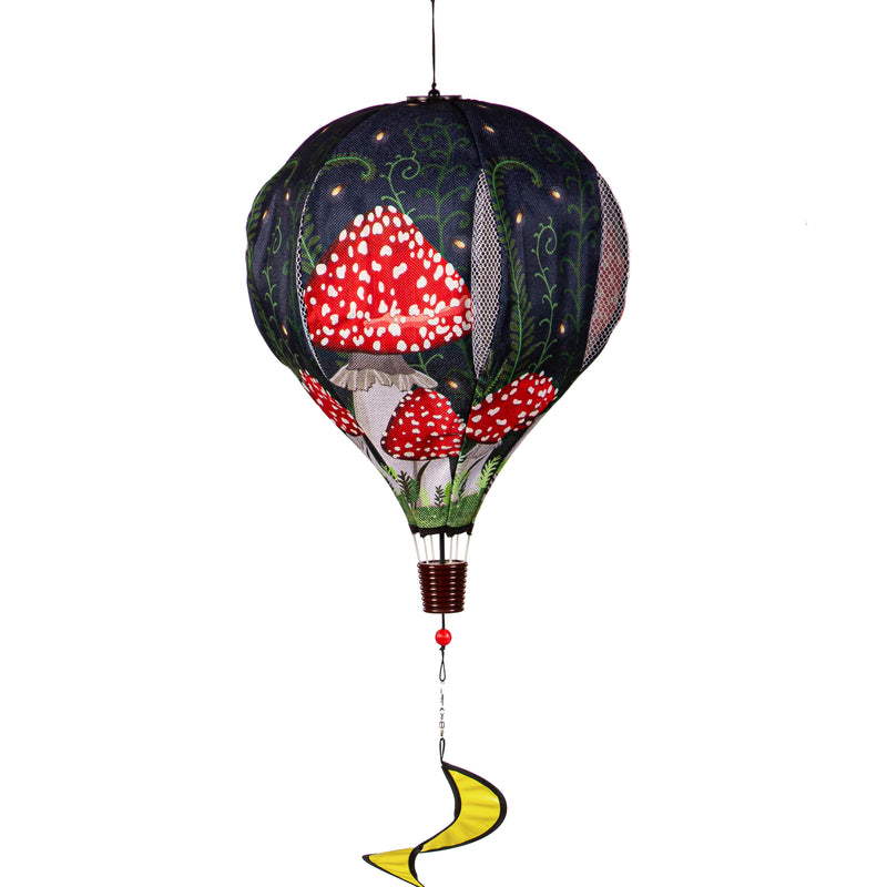 Welcome Friends Mushroom Burlap Balloon Spinner,45bb651