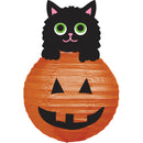 Jack-O-Lantern Cat Beaming Buddies Collapsible Lantern,45l362