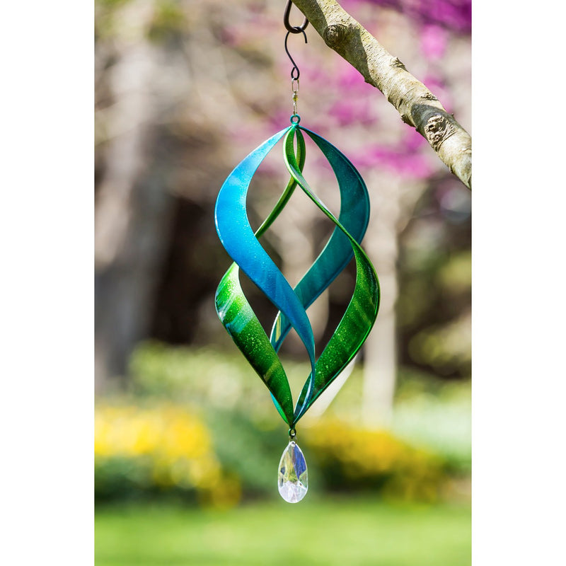 20" Kinetic Hanging Spinner, Blue/Green,8.2"x19.29"x8.2"inches