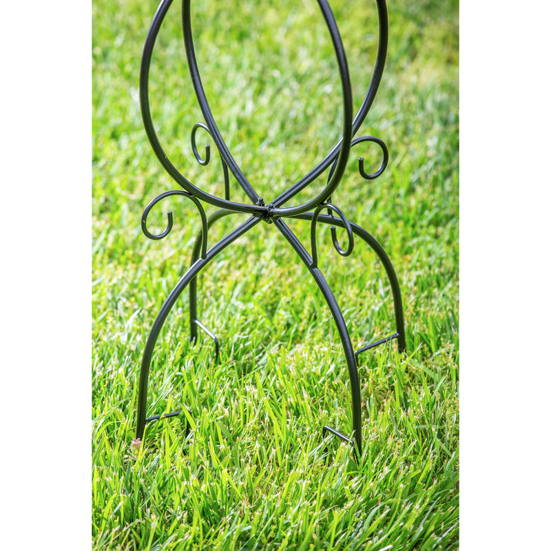 Metal Trellis Bird Bath Stand, Scroll,47m1917